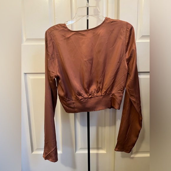 Free People Deep V-Neck Cropped Blouse - Picture 5 of 6